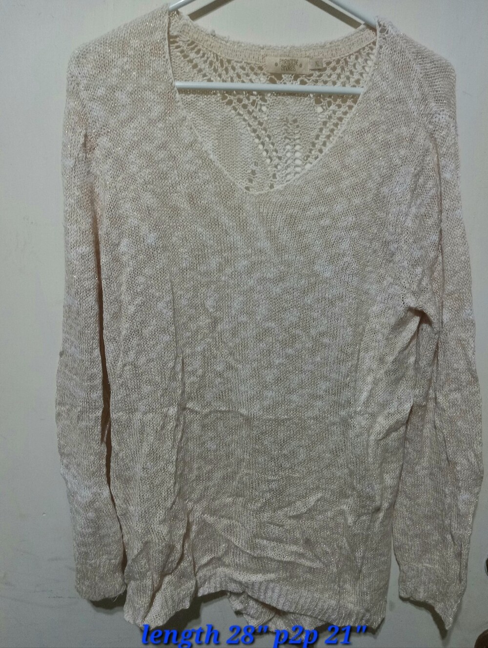 Cozy Cream V-Neck Sweater with Soft Knit